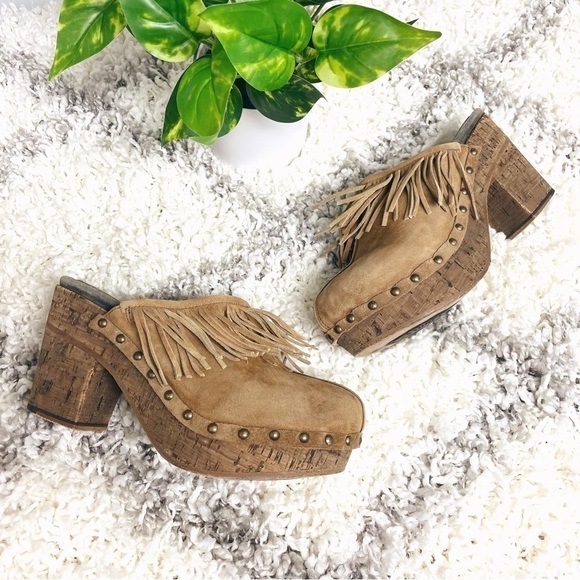 Fiorentini + Baker Fringe Leather Ding Clogs in Tan - Picture 2 of 14